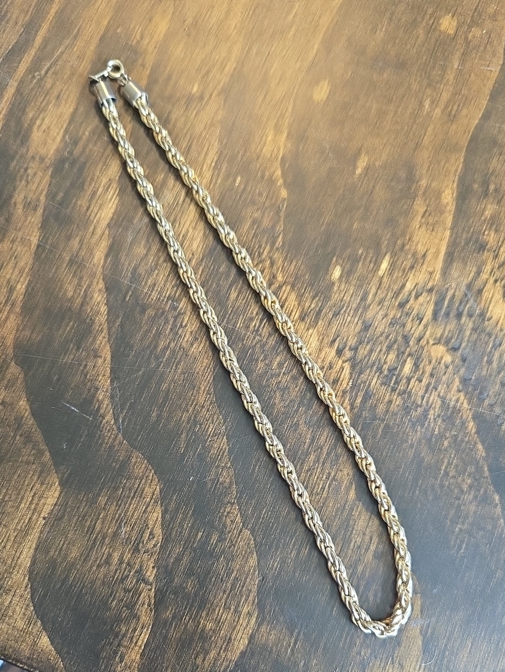 Gold Tone Rope Chain Necklace